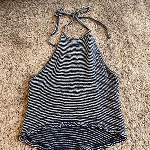 Women’s Navy and White Striped Top